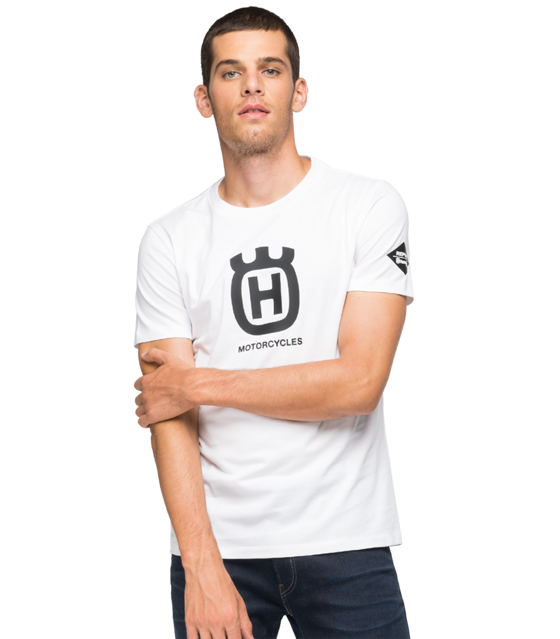 オーガニックコットン Tシャツ REPLAY FOR HUSQVARNA 詳細画像 ホワイト 1